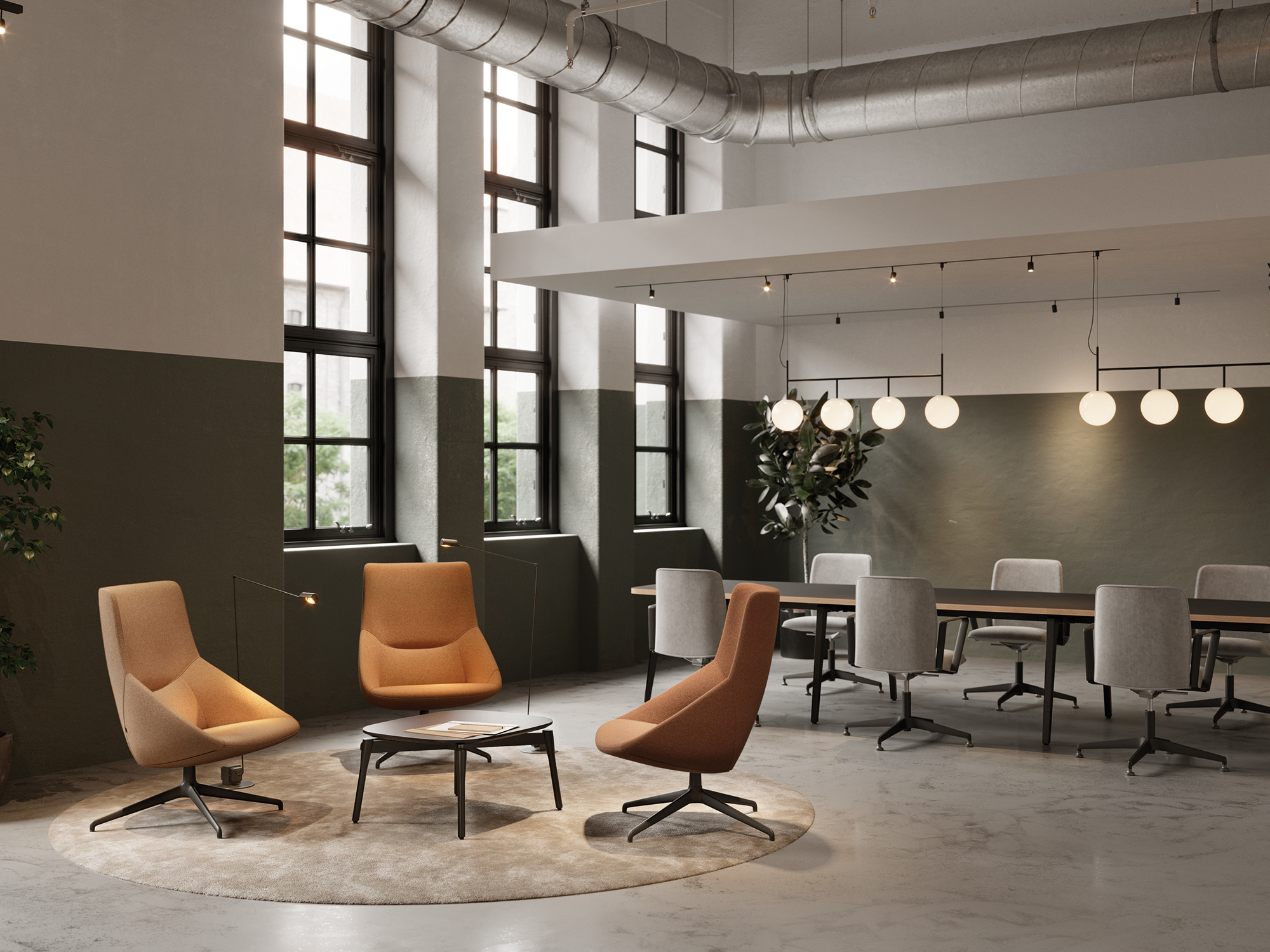 Bow seating collection featuring a continuous curved silhouette that balances sculptural presence and everyday comfort in contemporary interior spaces.