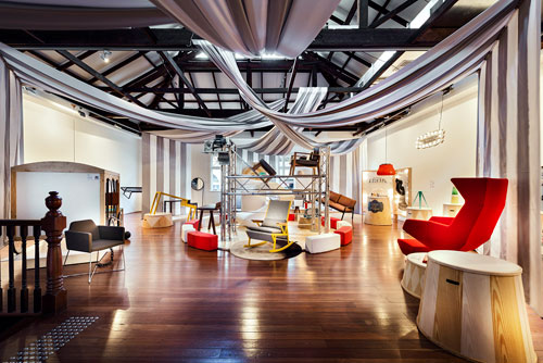 Installation view of Design Circus Australia 2014 exhibition presenting experimental contemporary design works