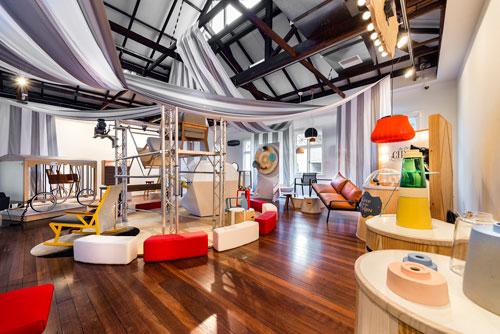 Installation view of Design Circus Australia 2014 exhibition presenting experimental contemporary design works