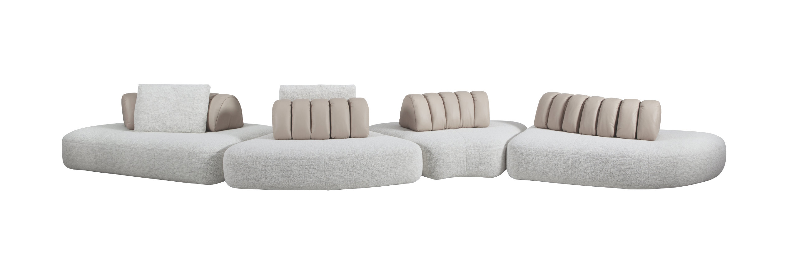 Modular sofa system with adjustable backrests designed by Yonoh, flexible seating concept for contemporary interiors modularity