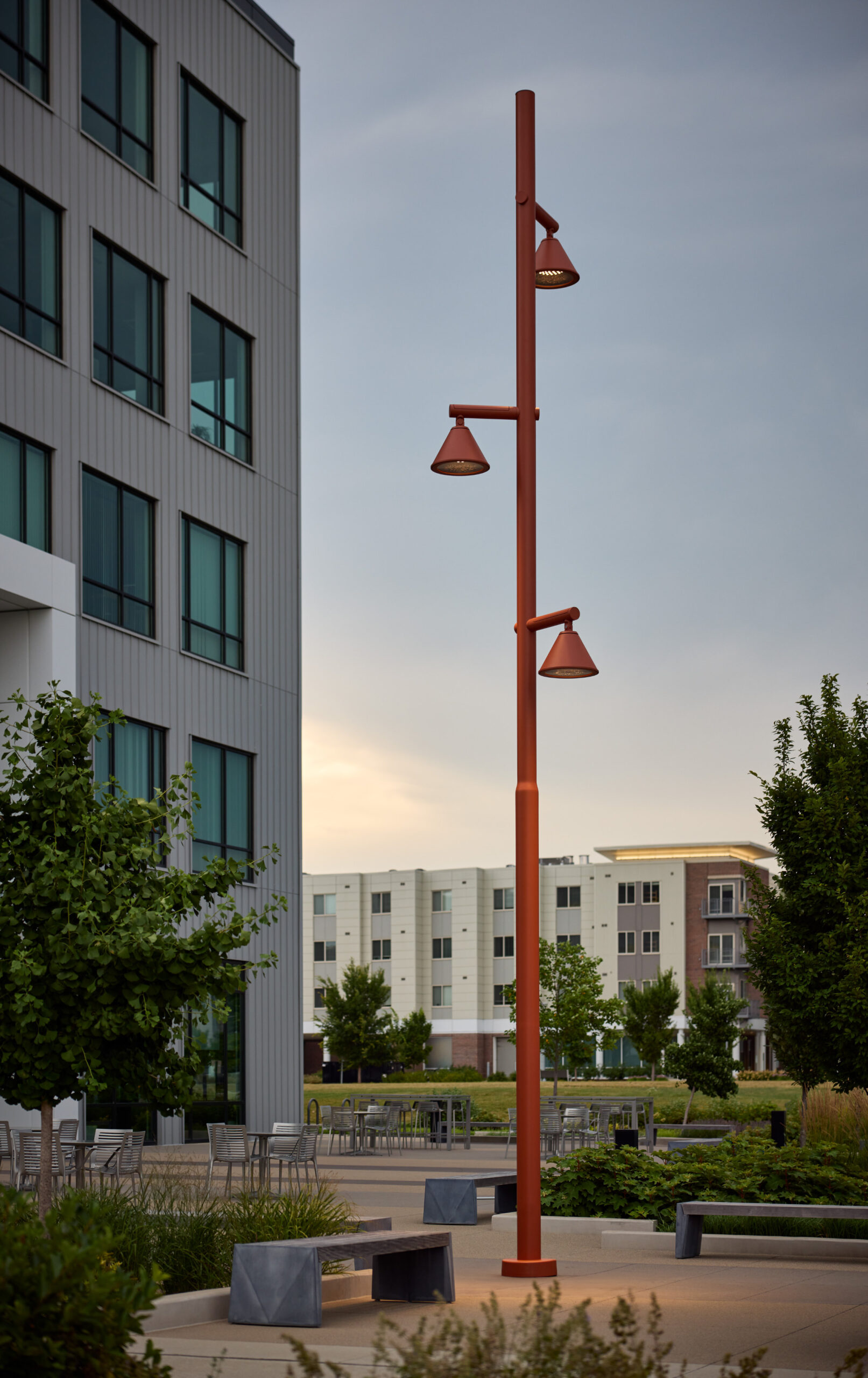 Moment streetlight, minimalist urban lighting design with a slim vertical profile