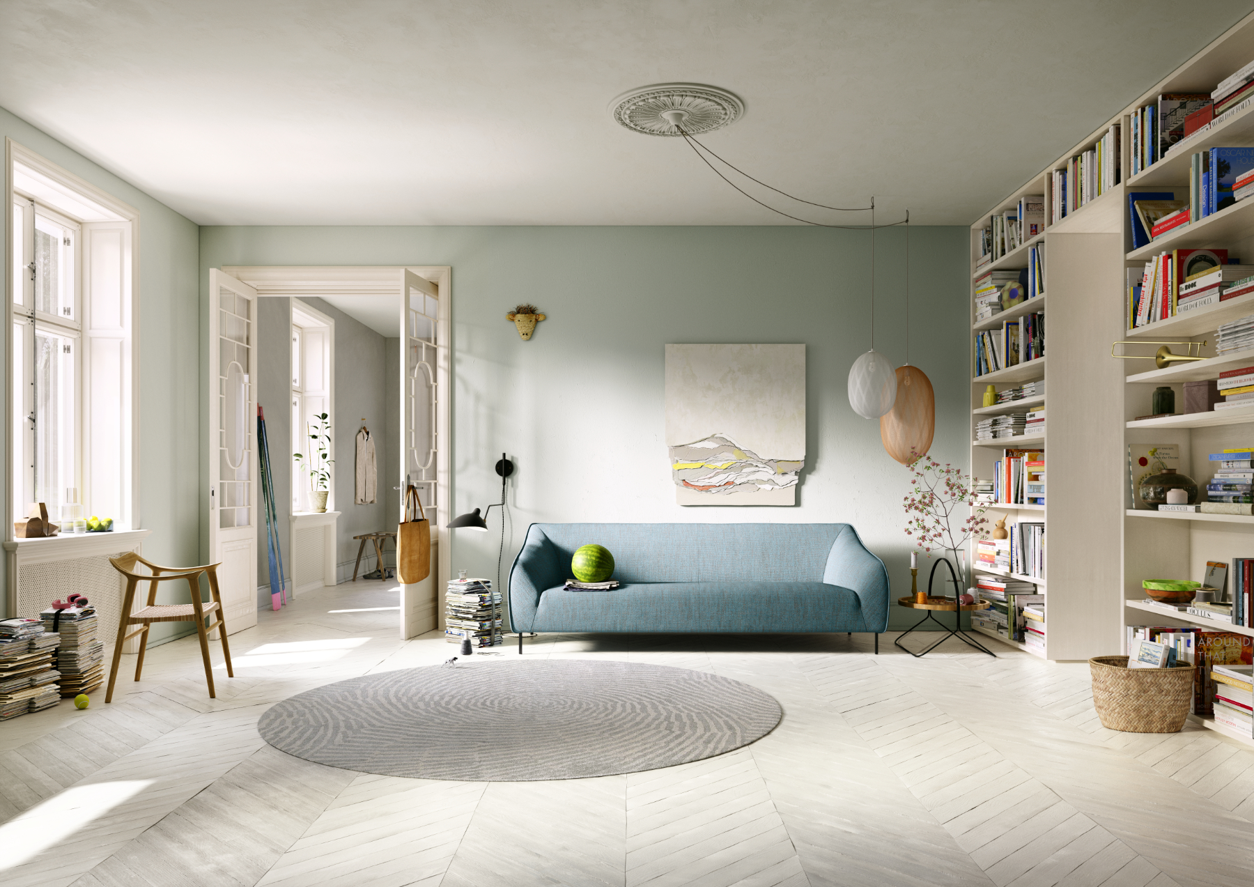 freistil 132 sofa with sculptural curved silhouette in contemporary interior
