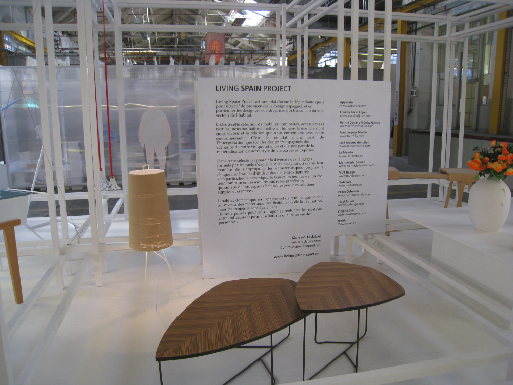Installation view of the Bienal Saint-Étienne 2010 showcasing contemporary design work in an international context