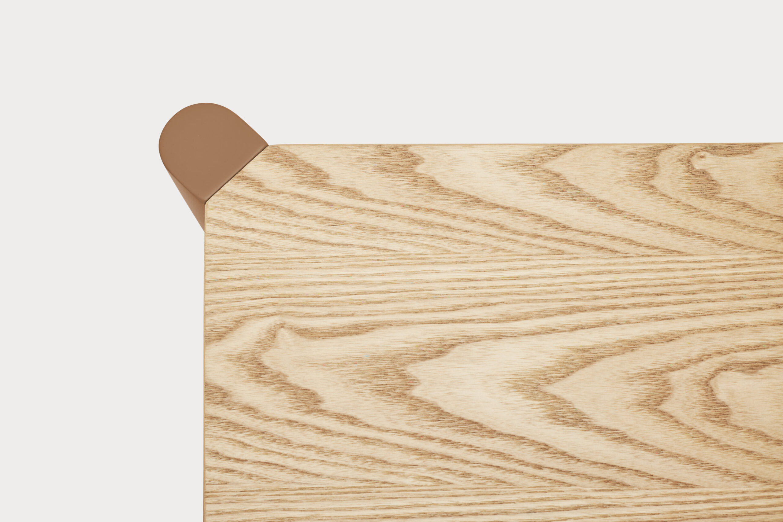 Open modular shelving system with clean lines and warm wood finish