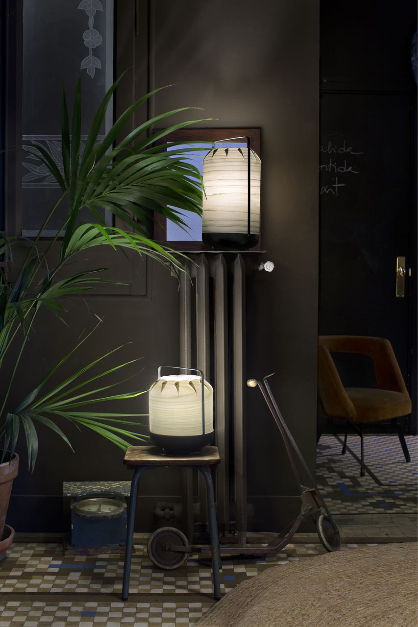 Chou lamp by LZF with folded silhouette illuminating interior