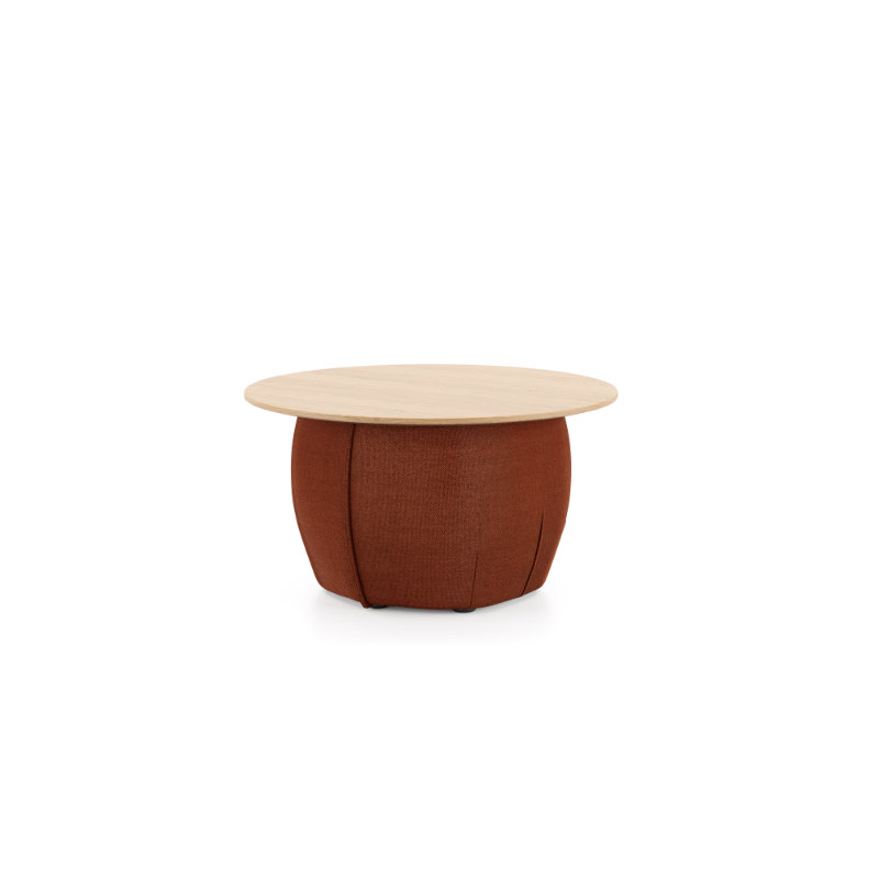 Modular seating configuration formed by hexagonal upholstered units in an open workspace