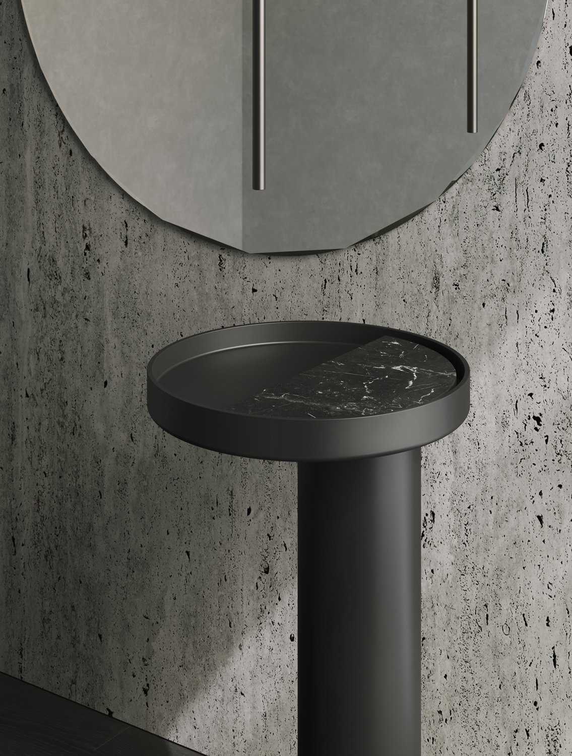 Ethere’s an emphasis on seamless volumes and soft transitions. The washbasin’s form unfolds with clarity, creating a sense of continuity that celebrates material and space.