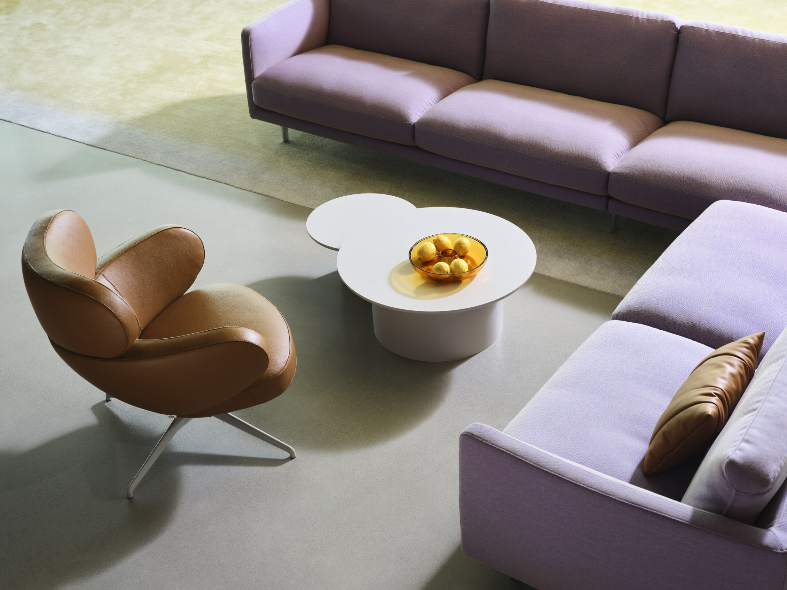 Elegant contemporary coffee table with fluid geometry and refined proportions
