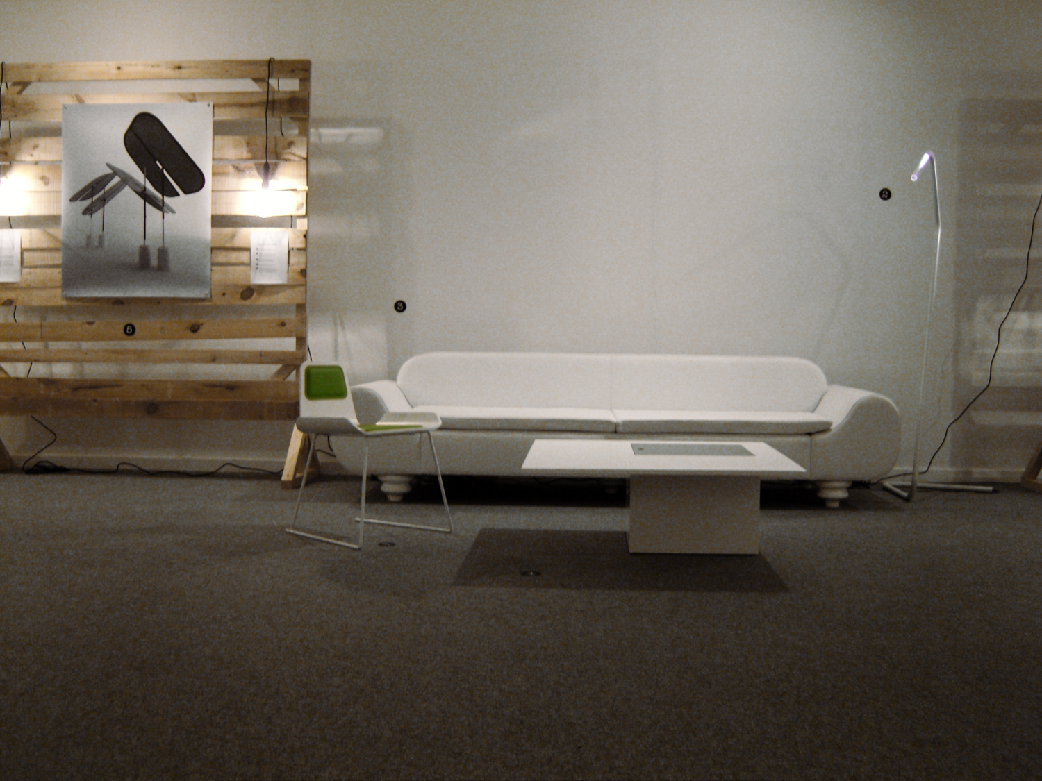 Installation view of INJUVE 2008 exhibition featuring young Spanish designers selected for the national Injuve Awards