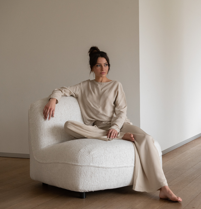 Lala curved modular sofa in contemporary interior