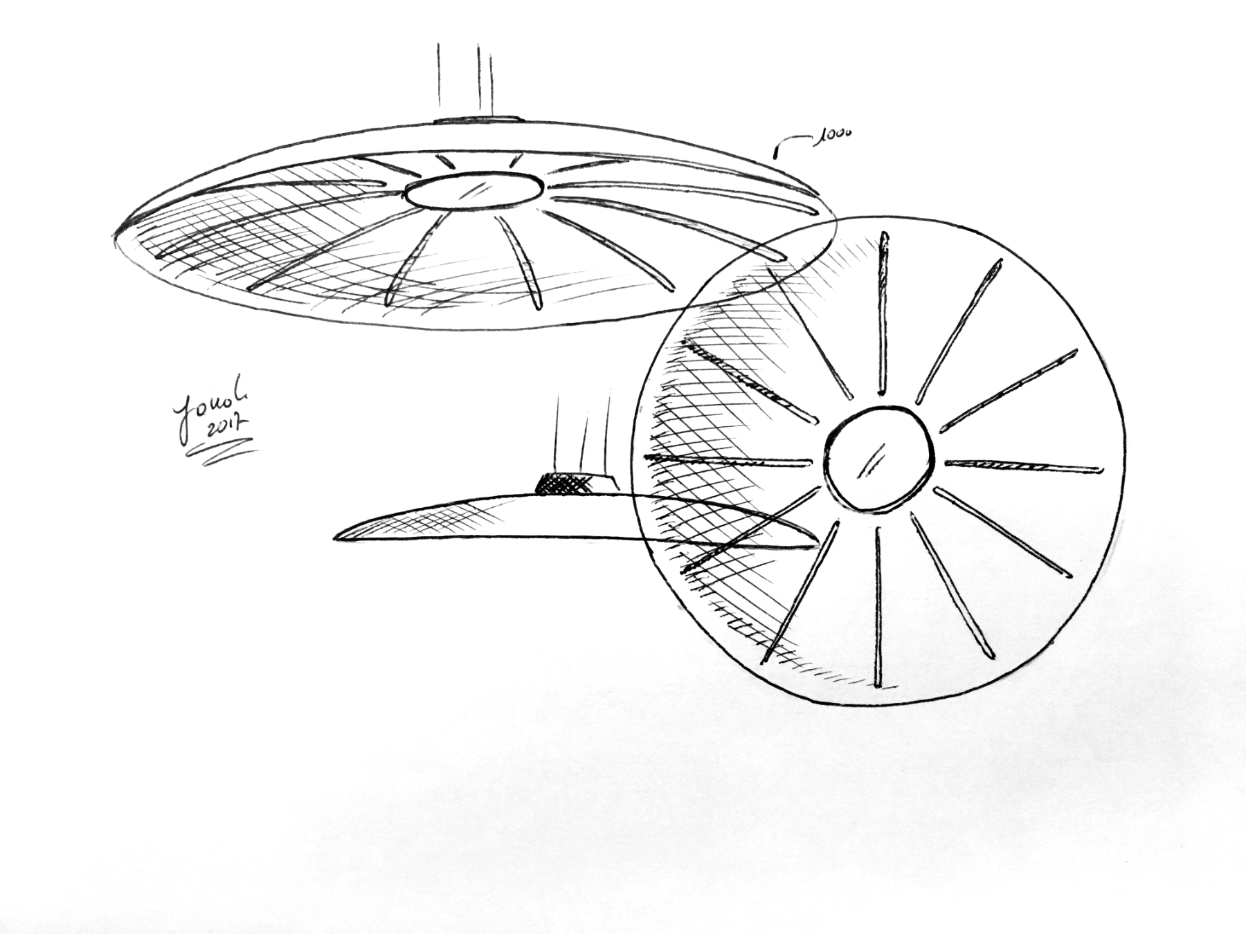 Lent acoustic lamp in contemporary interior with soft lighting and sound-absorbing surface