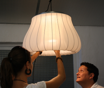 Lily lamp with soft organic silhouette in contemporary interior