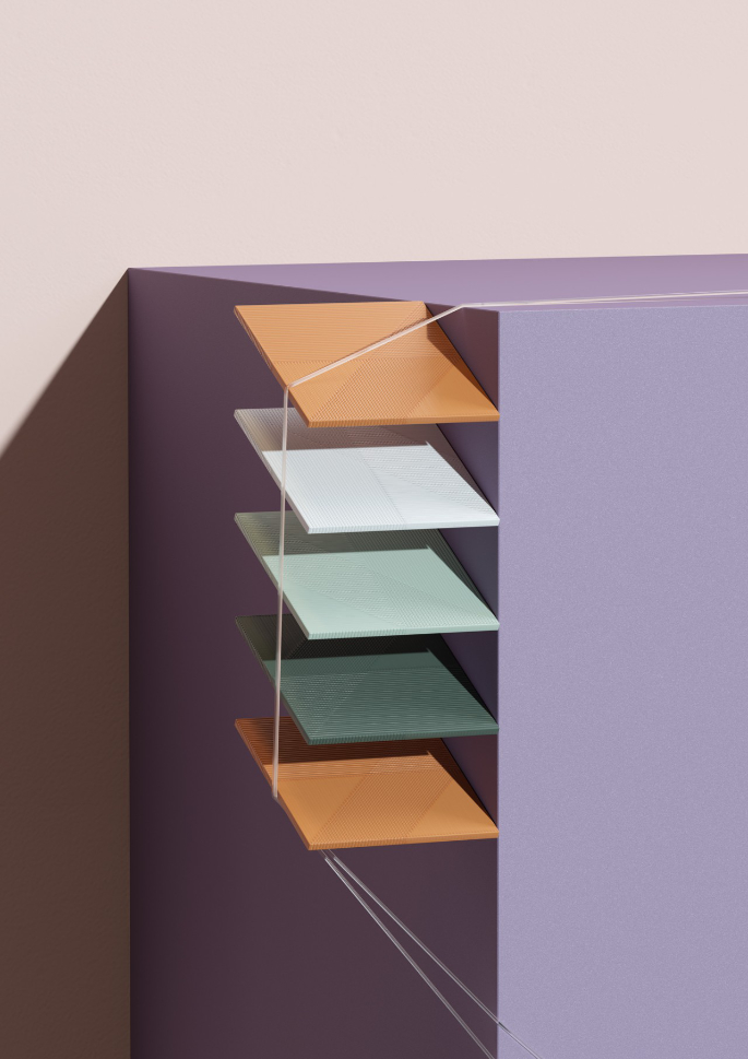 Lins ceramic wall tile pattern with delicate line network