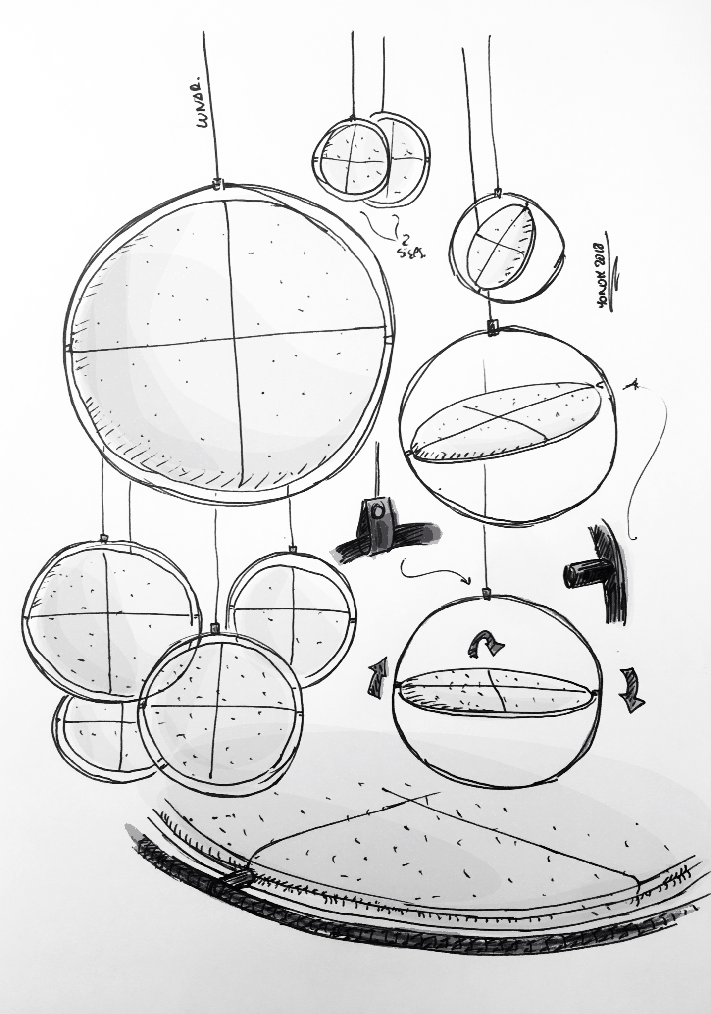 Lunar acoustic panel with rhythmic surface in contemporary interior