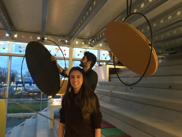 Lunar acoustic panel with rhythmic surface in contemporary interior