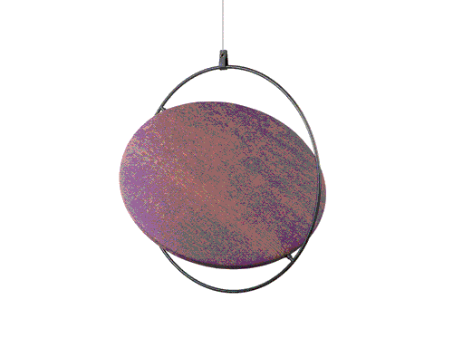 Lunar acoustic panel with rhythmic surface in contemporary interior