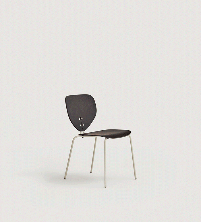Contemporary upholstered chair with rounded organic silhouette inspired by the soft curves of a ladybird