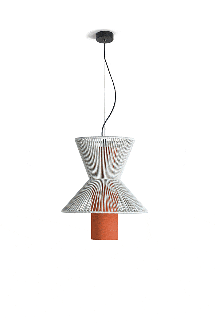 Moixent suspension lamp casting warm ambient light