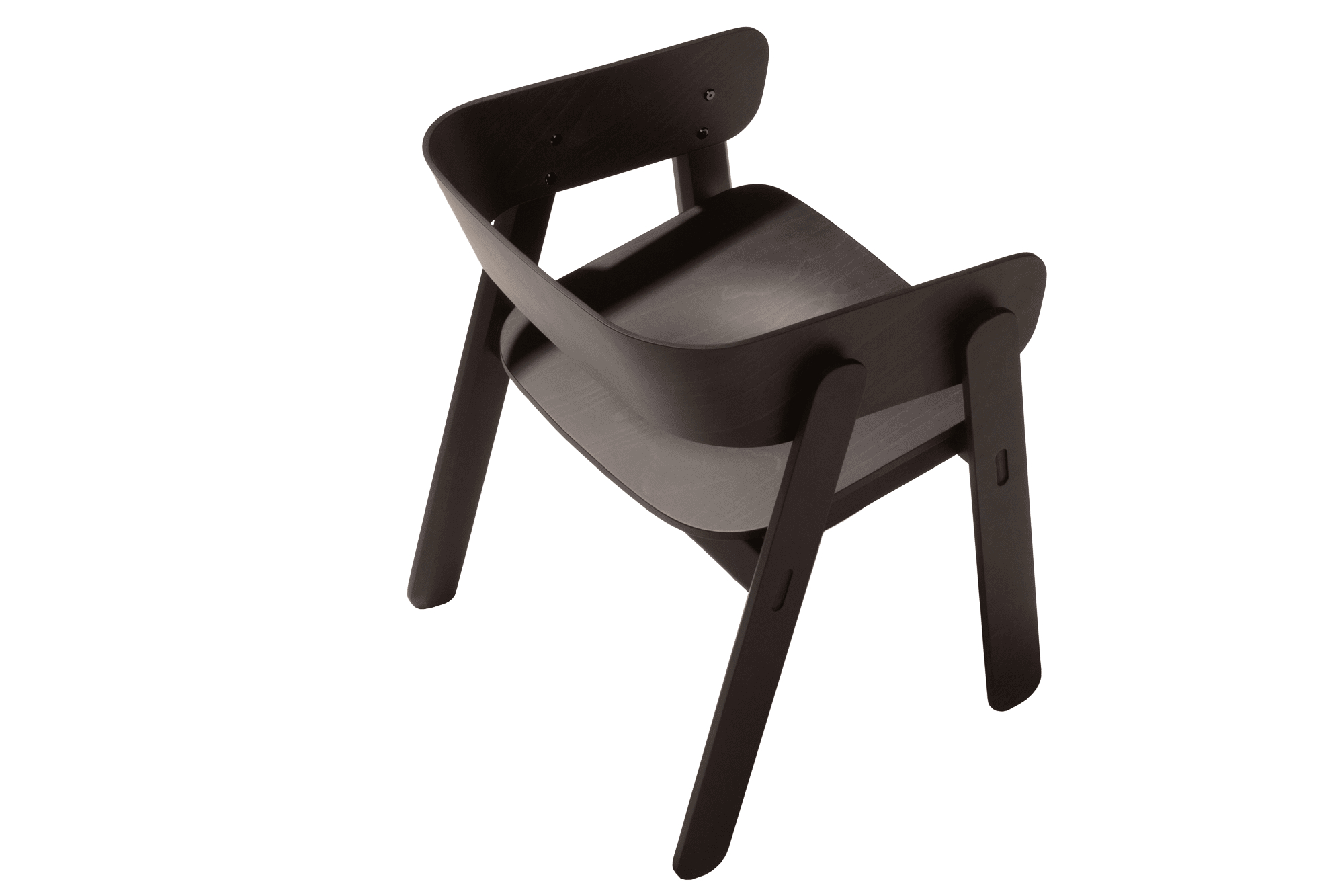Polo chair with clean silhouette in contemporary interior
