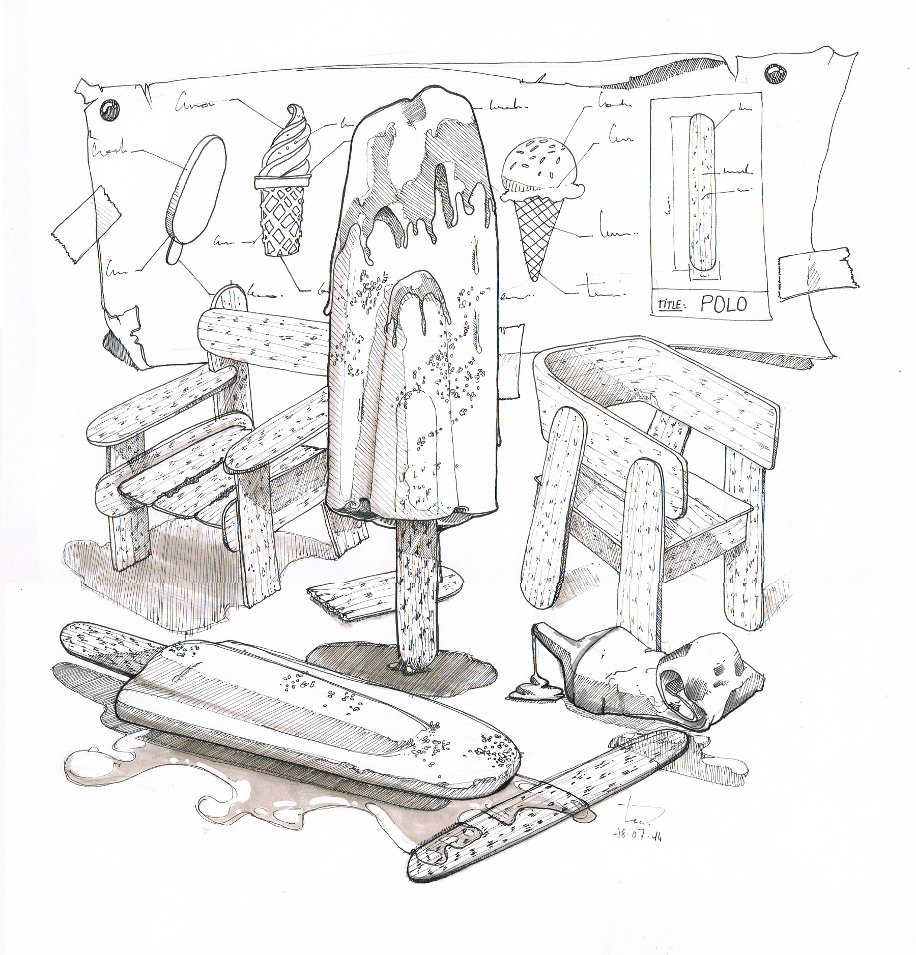 Polo chair with clean silhouette in contemporary interior