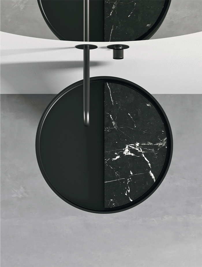 Ethere washbasin with clean geometric form and calm presence