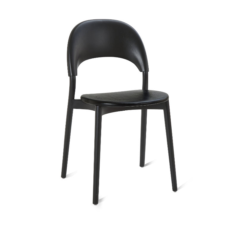 Elegant sculptural chair Ronda with dynamic circular form and refined proportions