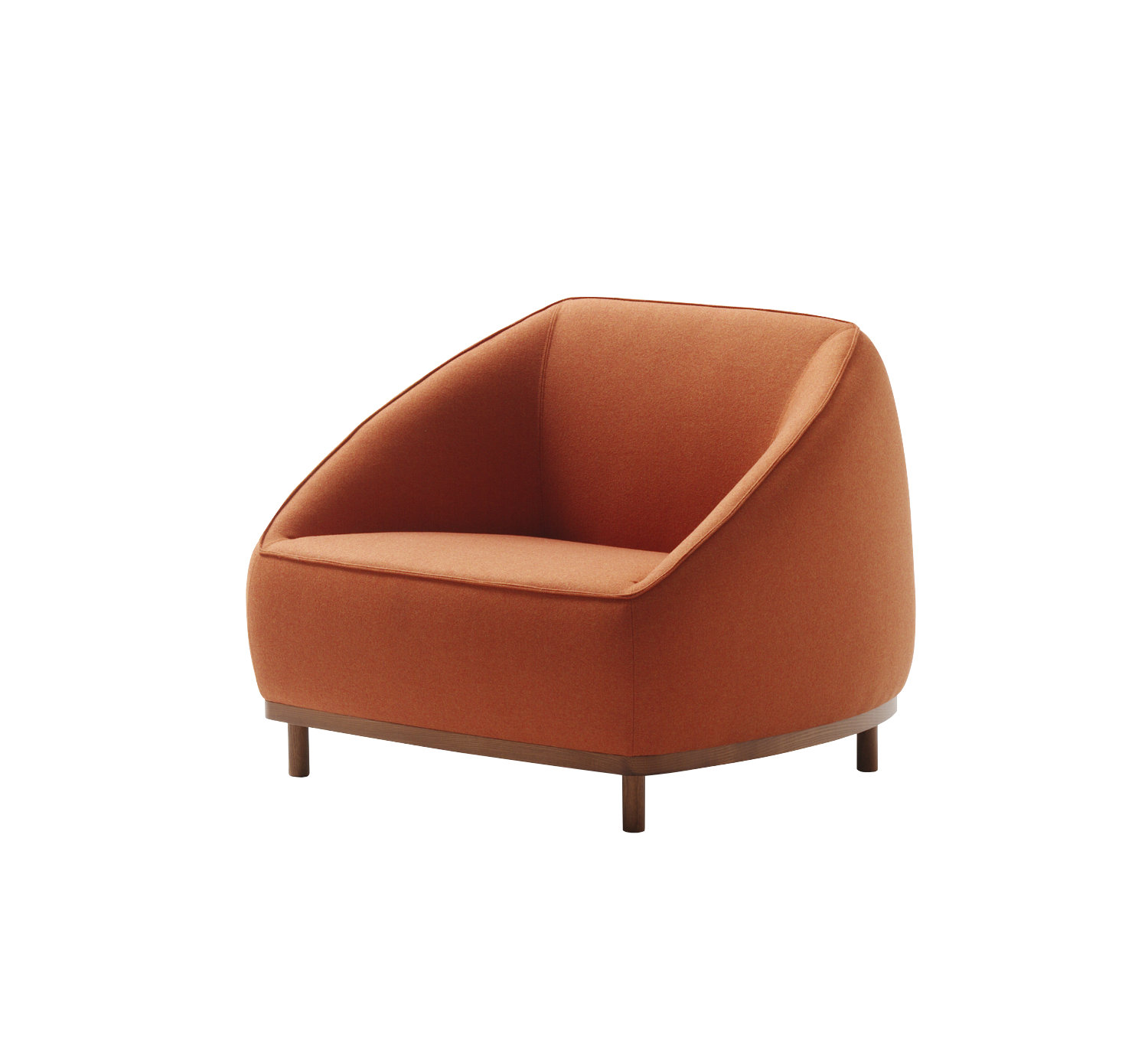 Sumo seating collection by Yonoh for Sancal with upholstered volumes and wooden base