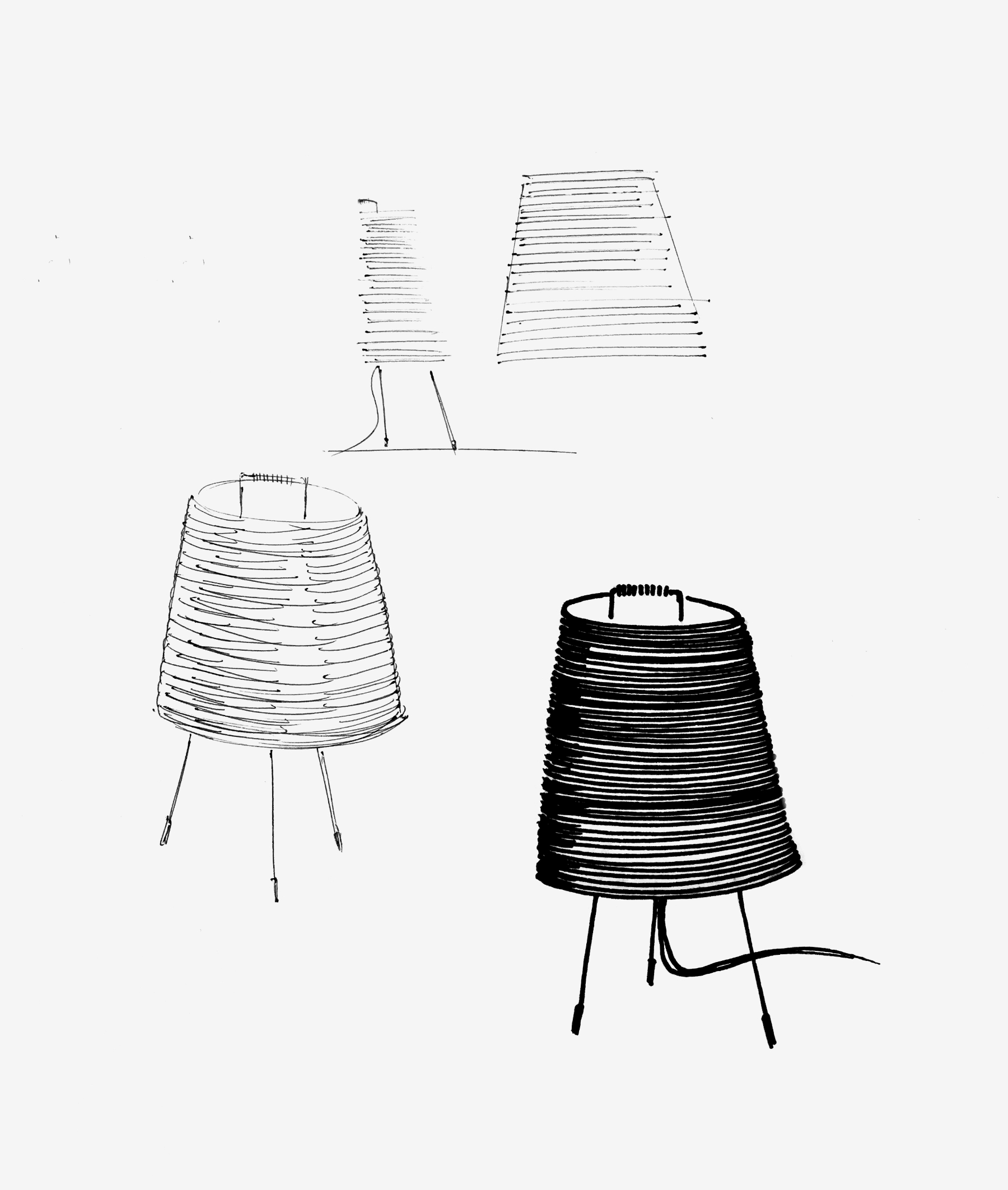 Tali lamp family with soft organic silhouettes in interior space