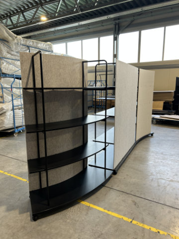 Tanca mobile shelving system in interior with clear geometry