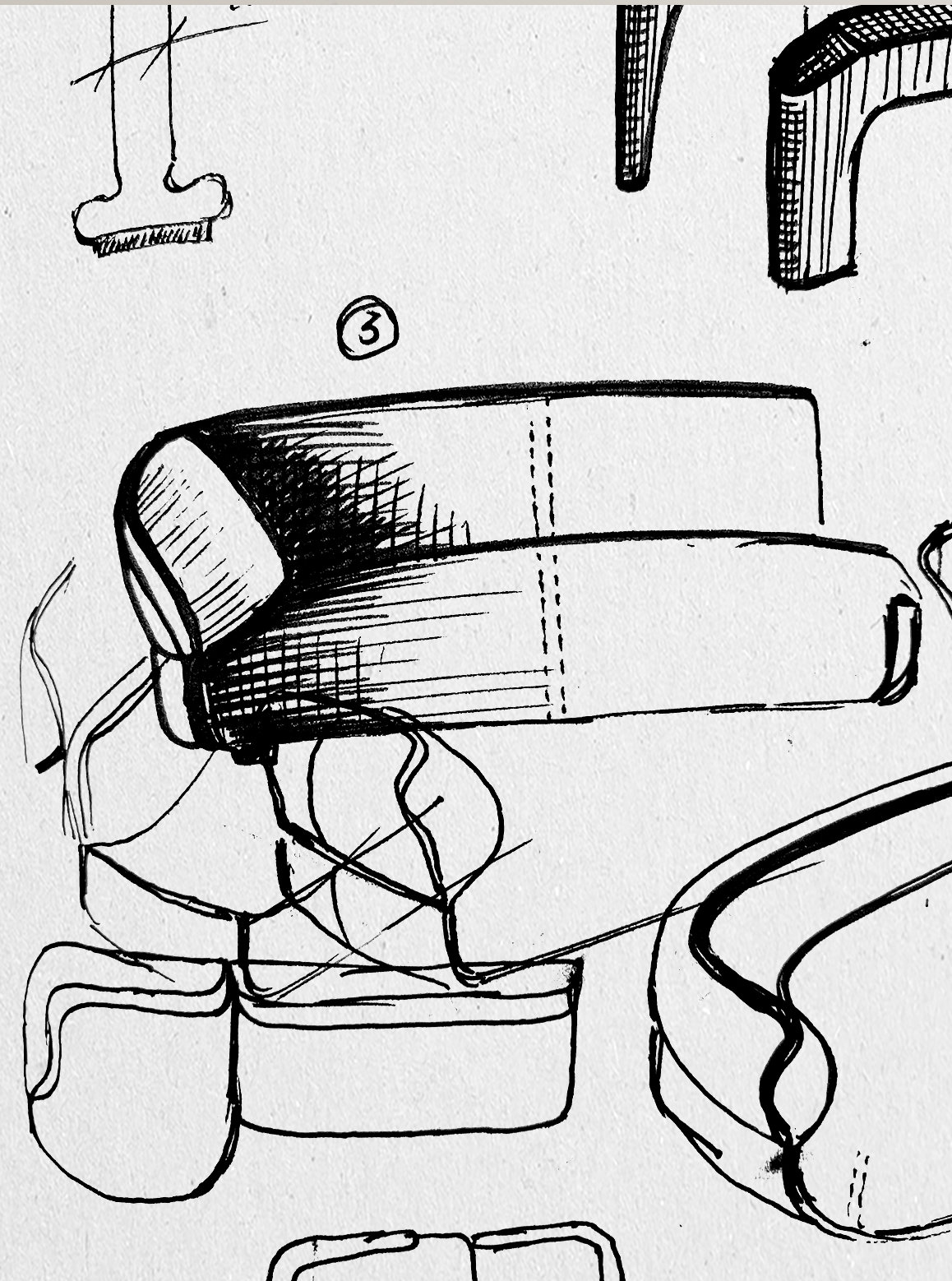 Turia sofa in modern living interior with layered cushions