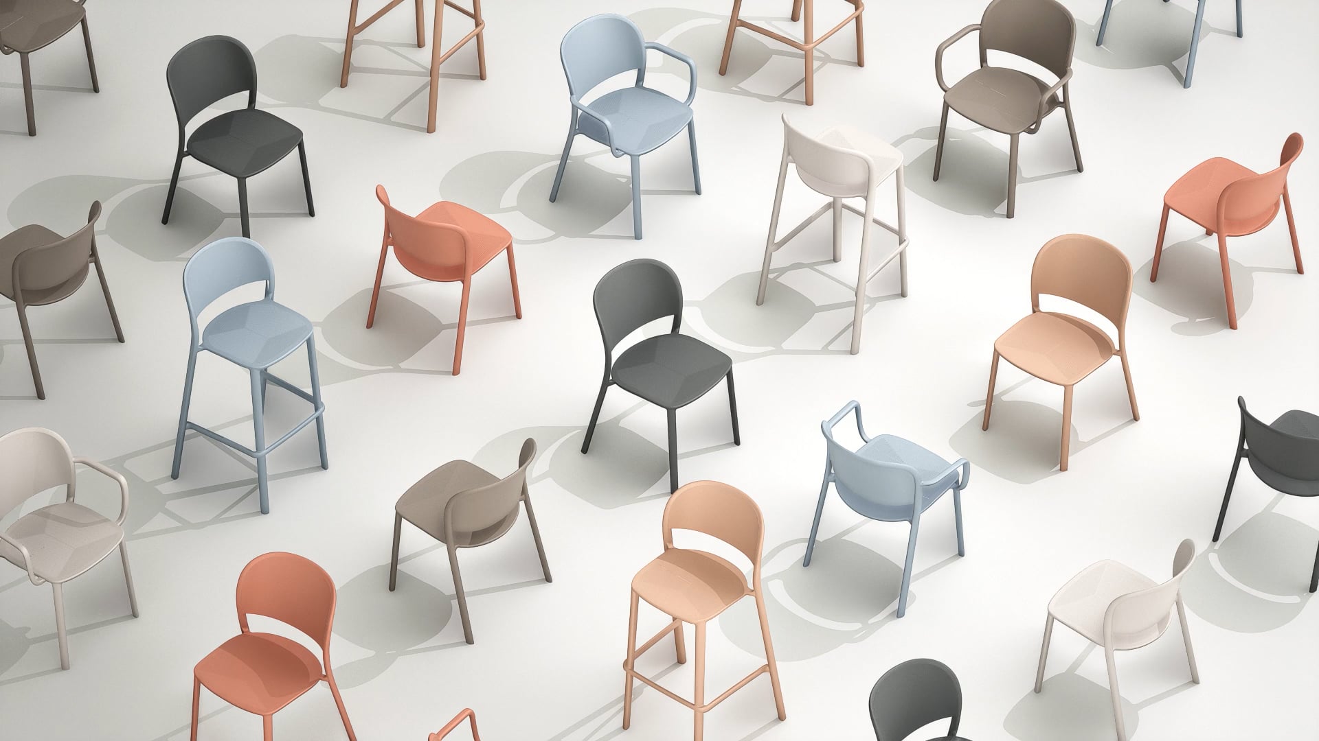 Contemporary chair with fluid silhouette and continuous curves balancing comfort and refined proportion