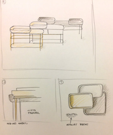 Vintage bathroom collection by Yonoh for L’Antic Colonial in Porcelanosa, marble sink with continuous surface