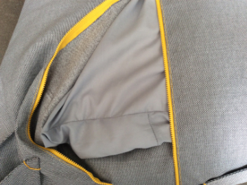 Ori pouf with soft organic silhouette in contemporary interior