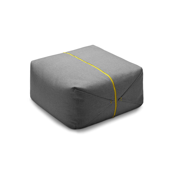 Ori pouf with soft organic silhouette in contemporary interior